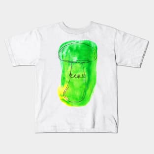 Green Watercolor Mushroom Kids T-Shirt